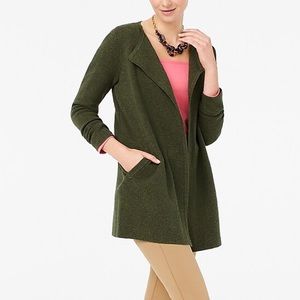J Crew Olive Open Front Vanessa Sweater Jacket